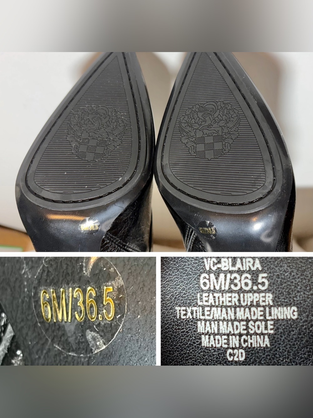 Vince Camuto Blaira Black Crinkle Patent
Leather Pointed Toe Ankle Booties, 6M - Picture 15 of 16